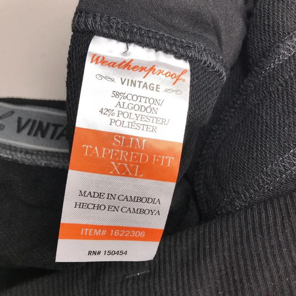 Pantalones deportivos impermeables vintage para hombre 2XL XXL negros calce cónico ajustado Foto 2 de 4