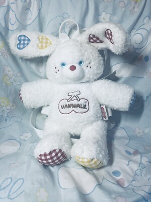 NEW Fluffy White Bunny Backpack