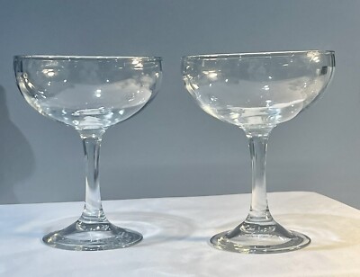 2-Libbey Occasions Clear Blown Glass Plain Set of 2 Margarita Glass LARGE