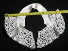 VTG COTTON LINEN BATTENBURG LACE BUTTON COLLAR IVORY WHITE — photo 5