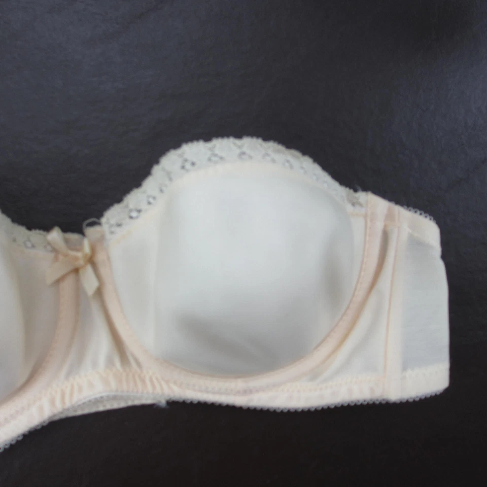 Sujetador vintage JCPenney 34B beige sin tirantes acolchado push-up con aros cierre trasero Foto 4 de 4