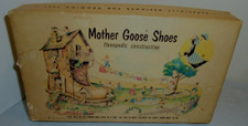 Vintage Mother Goose Shoe Box, Nursery Scenery, 8.75"x5", 3.25" Tall, Dated 1954