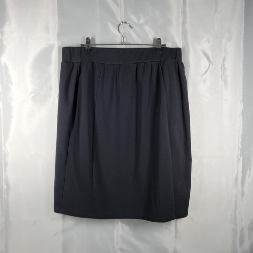 Pure Energy Black Skirt Stretchy Pull On Pencil Style 2" Waistband Wm Sz 1X