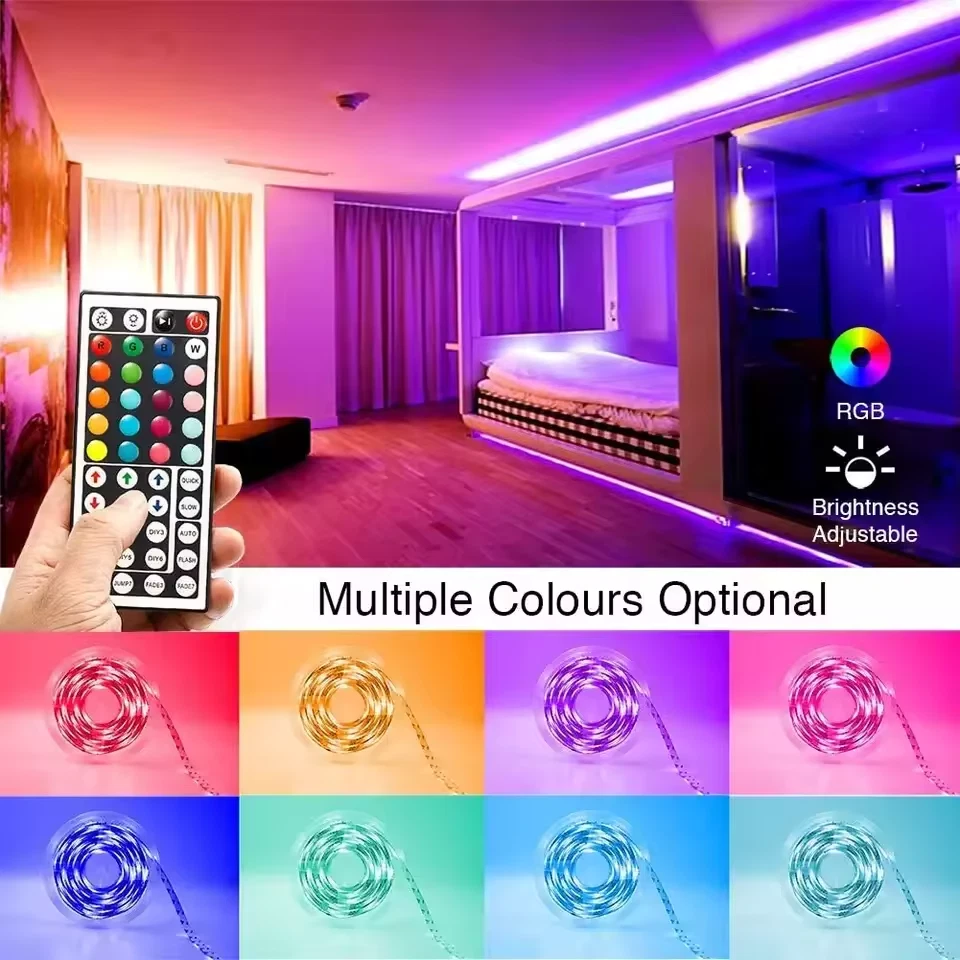 Striscia LED Multicolore SMD 5050 RGB IP65 5M con Alimentatore e Telecomando - Immagine 2 di 4