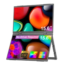 UPERFECT 15.6" Portable FHD Monitor Foldable Stackable for Dual Display Needs
