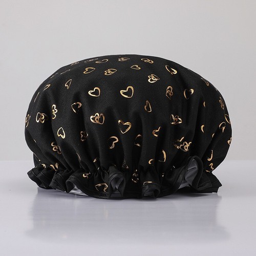 Double Layers Thick Waterproof Shower Cap Women Bath Hat Reusable UK - 第 22/82 張圖片