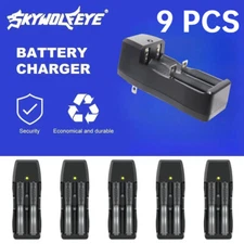 9PCS Universal Intelligent Charger 2-Slot for 3.7v Lithium Rechargeable Battery