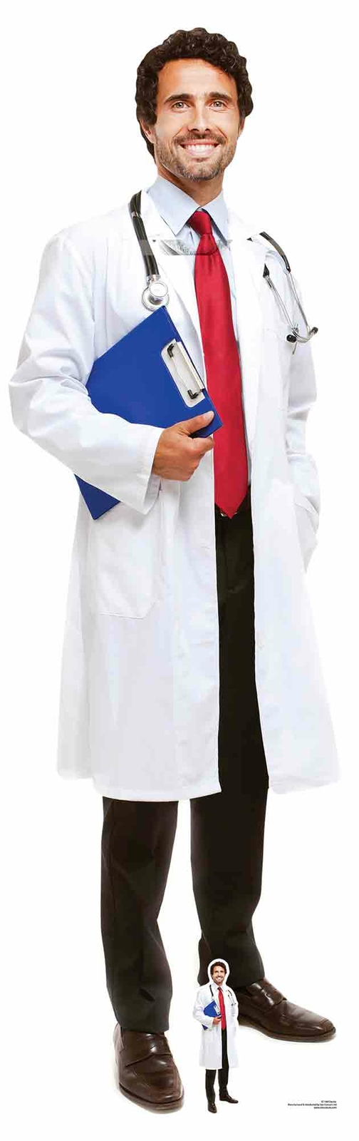 Doctor Nurse Health Worker Male Lifesize & FREE Mini Cardboard Cutout / Standee