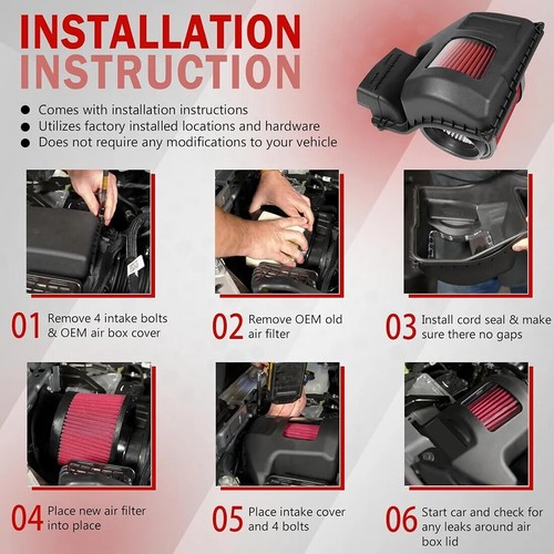for 2021-24 Ford Bronco Roush 422233 Engine Cold Air Intake Induction System Kit - Picture 12 of 14