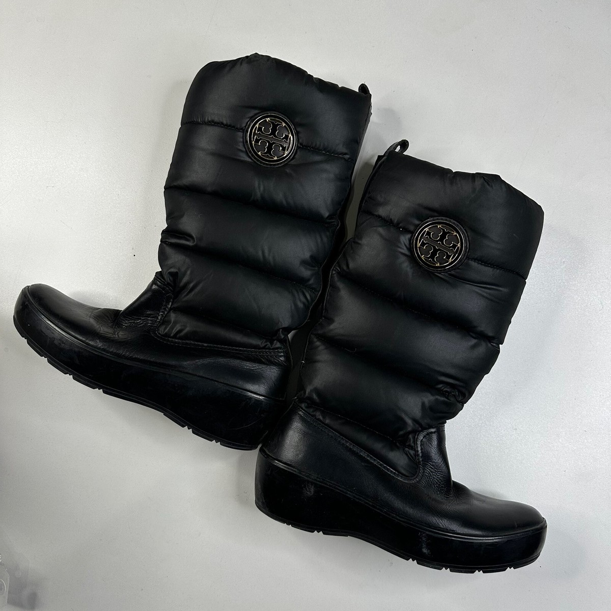 Tory Burch Black Puffy Down Filled Snow Boots Women's Sz 9 Tory Burch Black Puffy Down Filled Snow Boots Women's Sz 9