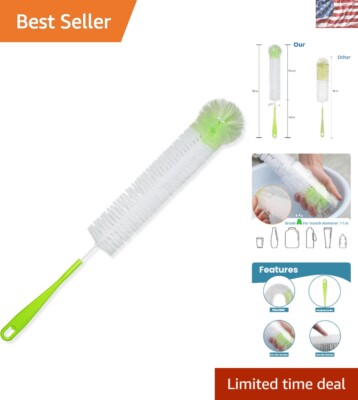 Powerful 18-Inch Bottle Cleaner - Extra-Wide 2.5'' Brush for All Bottle Types