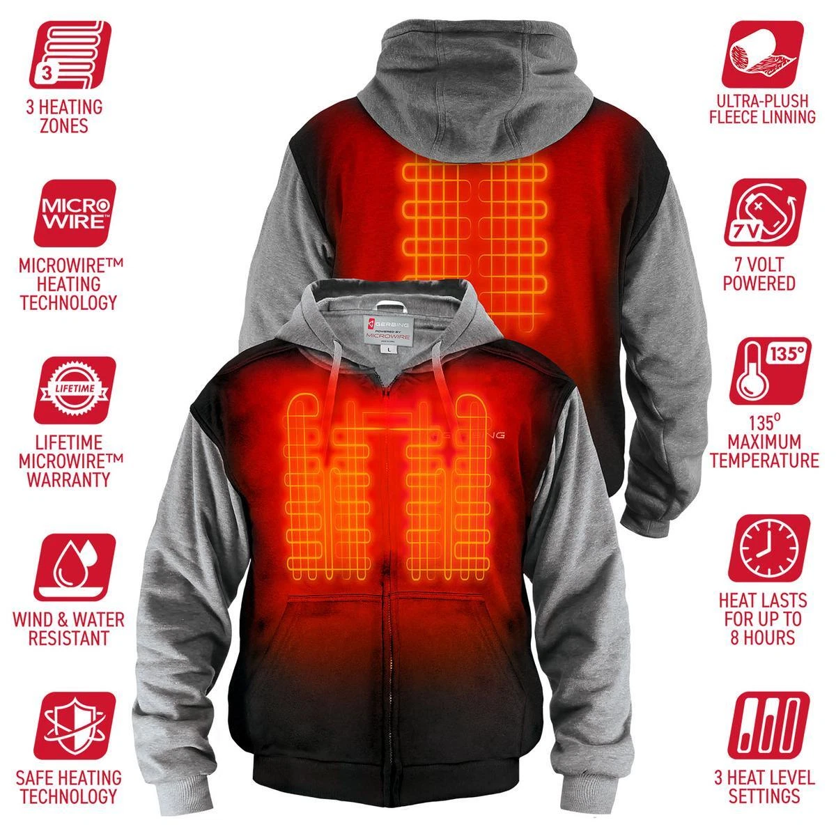 Heated hoodie sale