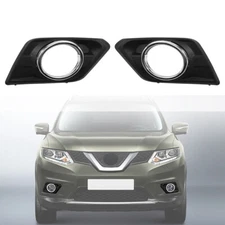 Front Left+Right Fog Light Lamp Cover Chrome Fit For 2014 2015 2016 Nissan Rogue