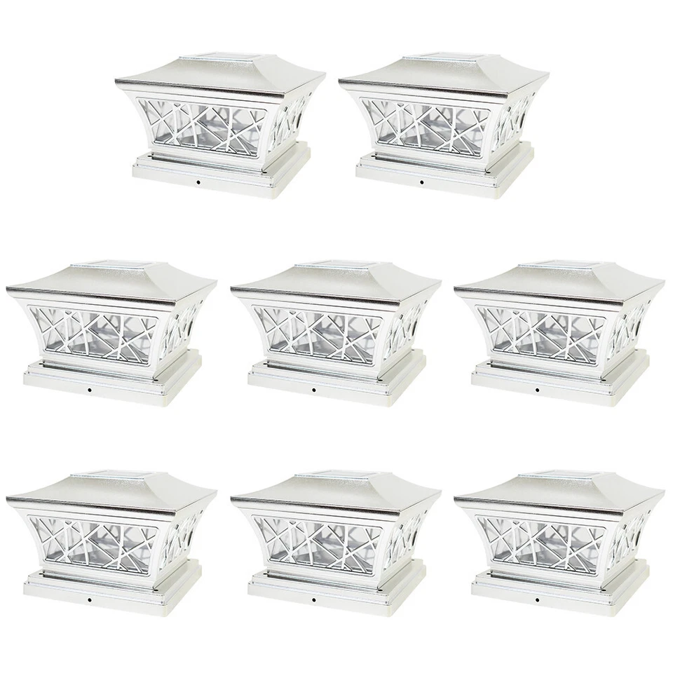 8 luces de poste solares negras/bronce/plateadas 6 x 6 lámpara de valla tapa de cubierta exterior Foto 2 de 4