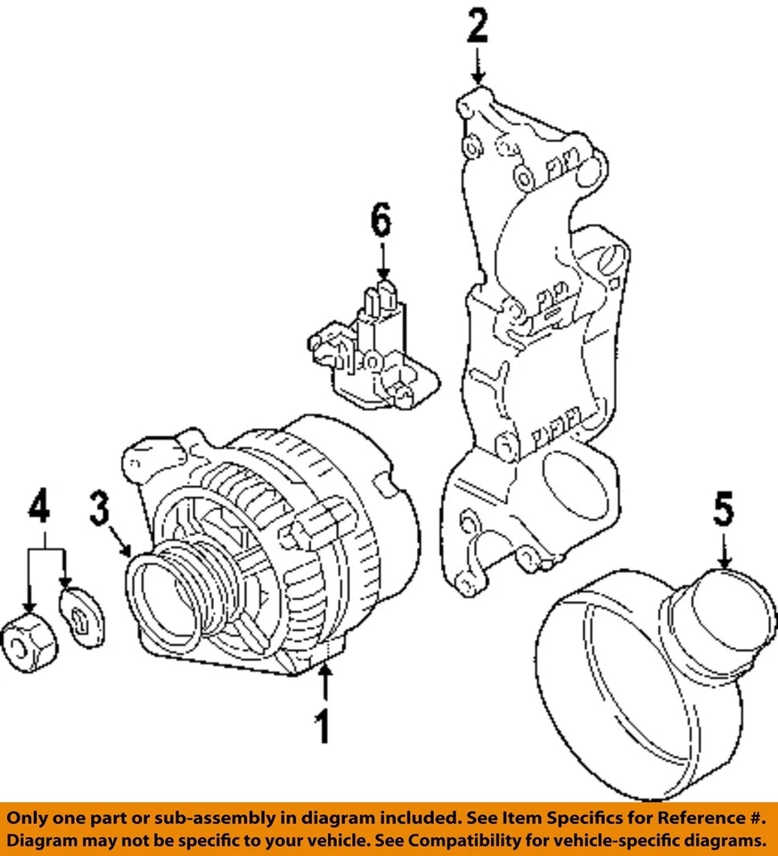 Alternador usado compatible con: Volkswagen Beetle City Canadá 2001 solo 90 amperios grado A Foto 3 de 4
