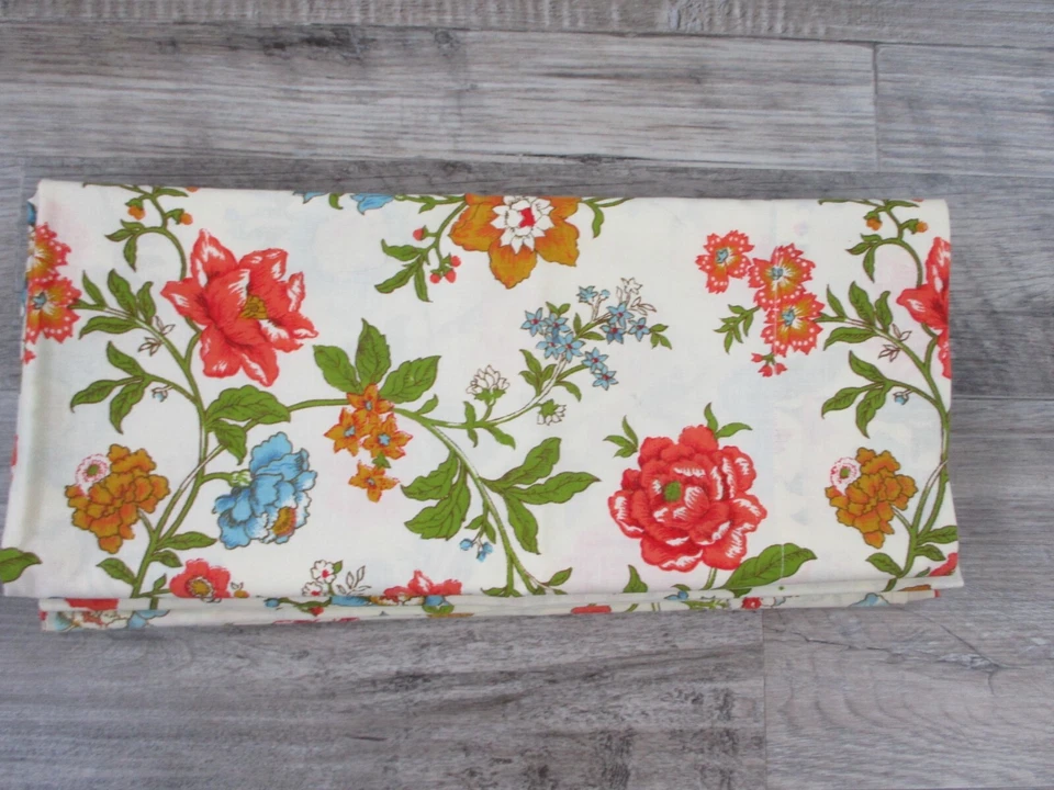 De Colección Funda de Almohada Bibb Rojo Crema Floral Estuche Años 80 20X31 Estándar Retro Juego de 4 Foto 3 de 4