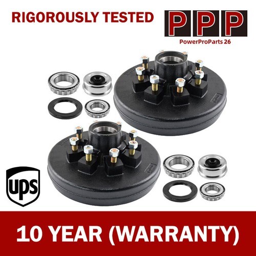 2Pack 8 Lug Trailer Brake Hub Drum Kits 8 on 6.5 8x6.5 for 7000 lbs Axle-22004K - Bild 1 von 8