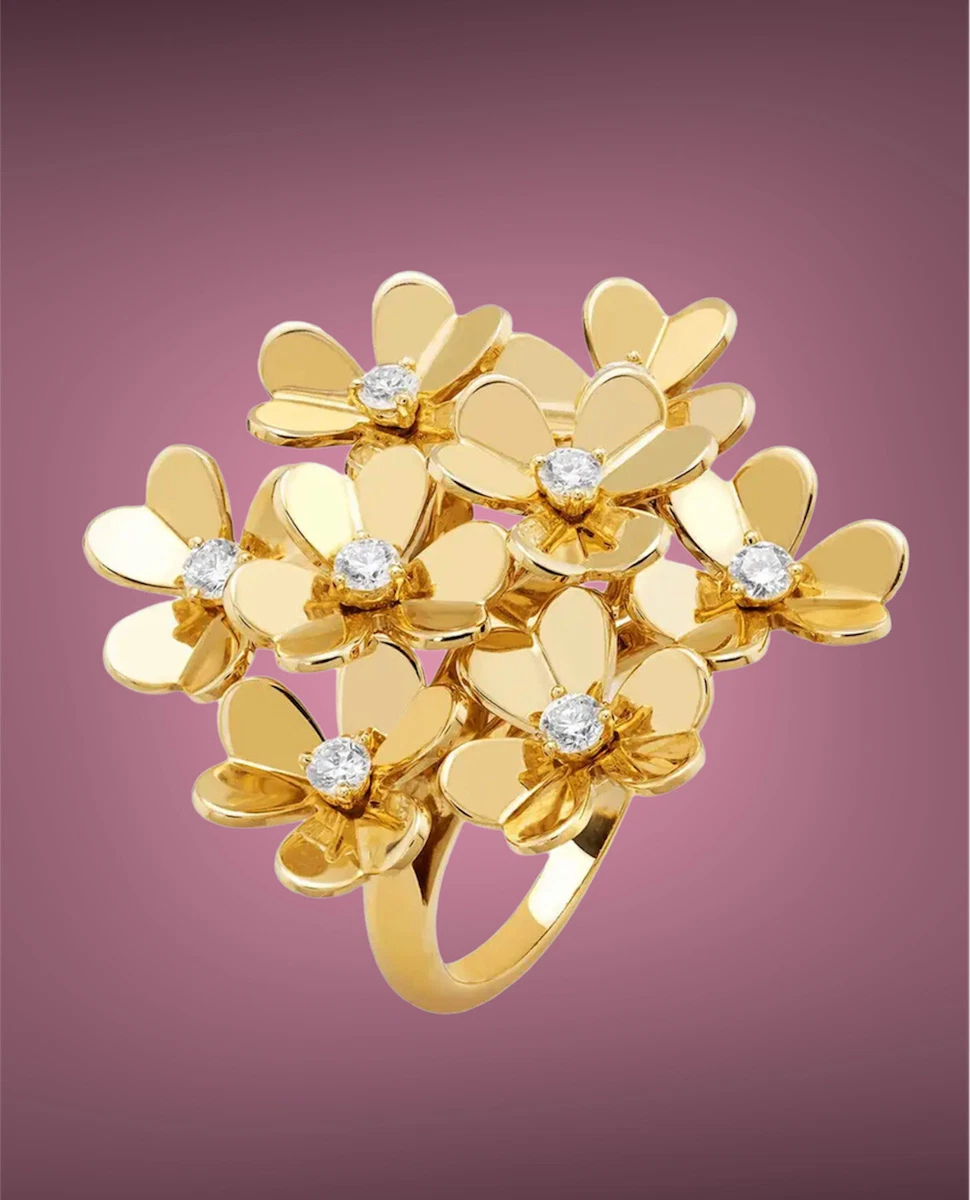 Van Cleef Arpels 18K Yellow Gold Frivole Diamond Ring eBay