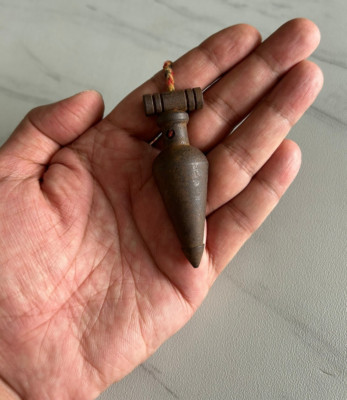 Rare Vintage Step Cone Shape Iron Plumb Bob Masonry Carpenter Leveling Tool