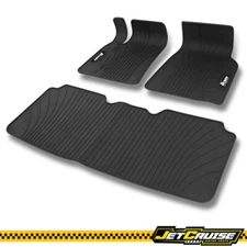Fits 12-20 Tesla Model S Latex Floor Mats Carpets Liner All Weather 3PCS Black
