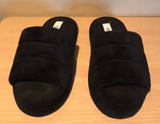 Nordstrom Rack Women's Black Fleece Slip-on Slippers Size Large 9-10