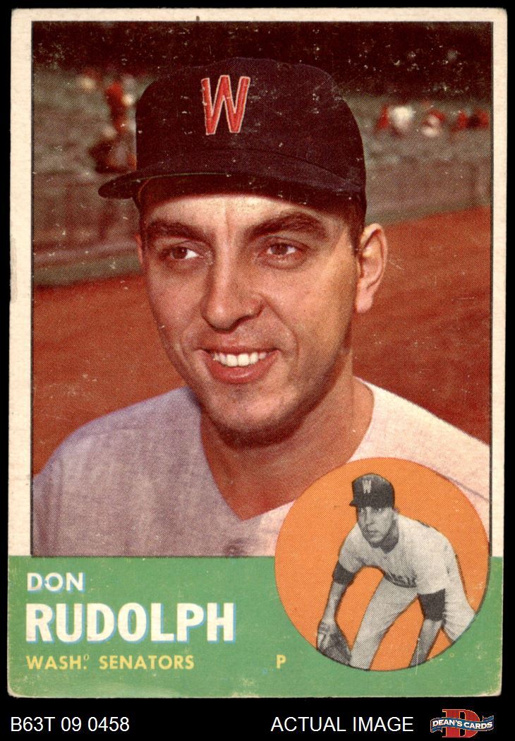 1963 Topps #291 Don Rudolph Senators CENTERING 4 - VG/EX | eBay