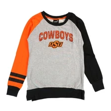Oklahoma State Cowboys NCAA Outerstuff Girls Grey Amethyst Crewneck Sweatshirt