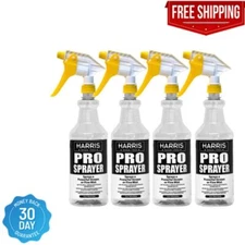 Harris Chemical Resistant Pro Spray Bottle With Adjustable Tip, 32 oz, 4 Pack