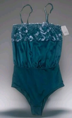 AUDEN ~ Size MEDIUM (M) ~ Teal Green ~ Square Neck ~ Babydoll ~ Bodysuit