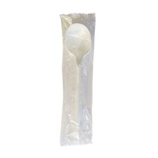 Boardwalk SPOONPPMW Mediumweight Polypropylene Cutlery, Teaspoon, White,