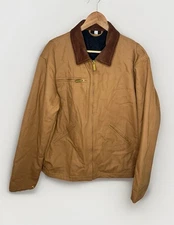 VINTAGE J.B. Hunt Canvas Blanket Lined Chore Barn Field Jacket Coat Brown Mens M