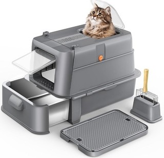 Enclosed Cat Litter Tray 36L w/Scoop Pull Out Drawer FOR AUCTION