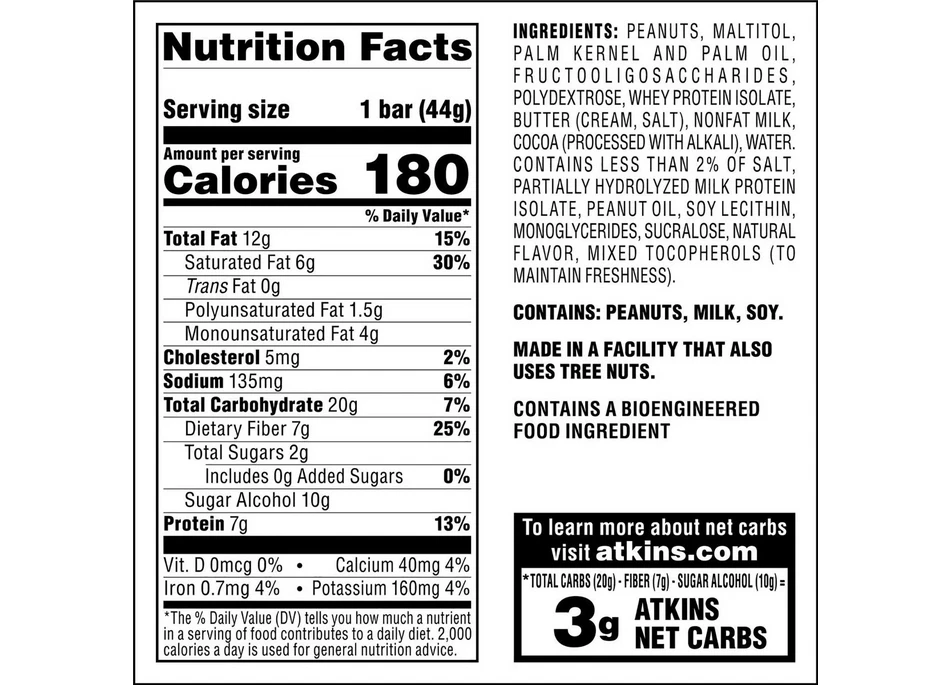 Barras de bocadillos Atkins caramelo chocolate nuez rollo 18 unidades ceto bajas en carbohidratos Foto 4 de 4