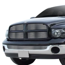 For Dodge Ram 1500 02-05 Main and Bumper Grille Kit 5-Pc Chrome Polished 8x6 mm