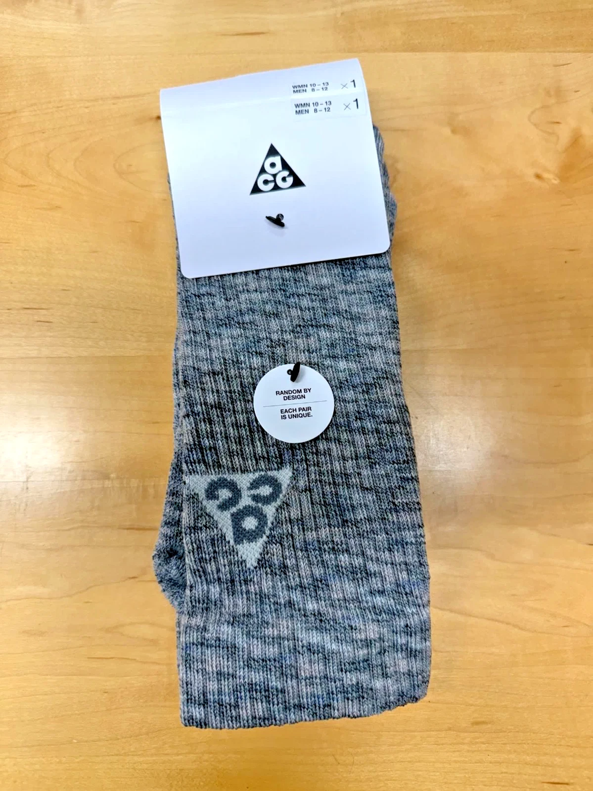 Nike ACG GRAY Kelly Ridge 2.0 Crew Trail Hiking Socks DA2599 Mens Large 8-12 NEW