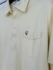 CRIQUET Pale Yellow Short Sleeve Golf Polo Shirt XL Vintage Inspired Preppy