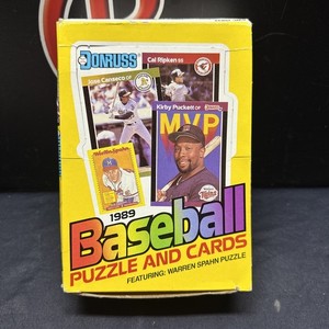 1989 Donruss Baseball Puzzle and Cards MLB Box 36 Sealed Packs 001