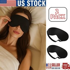 2PCES Silk Sleep Mask for Sleeping, Soft Adjustable Blindfold, Light Blocking