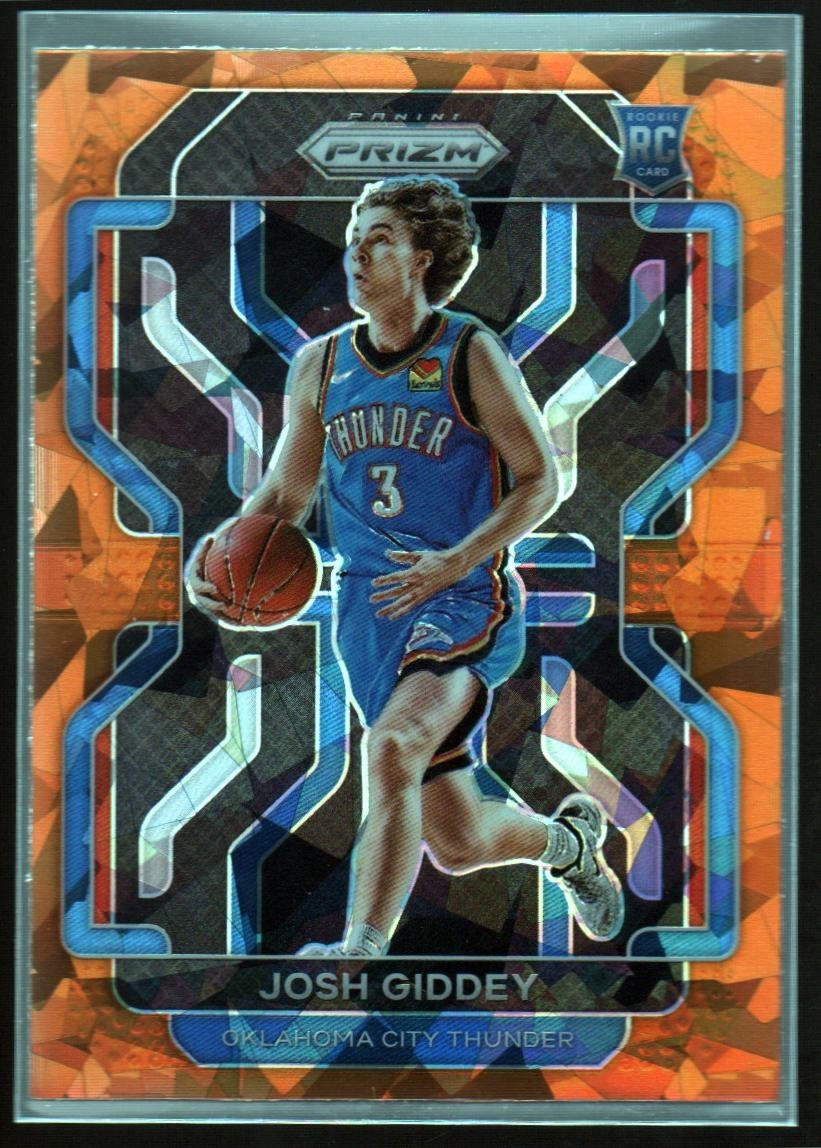 2021-22 Panini Prizm Josh Giddey Rookie Orange Cracked Ice Prizm #301