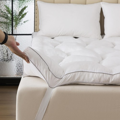 #ad Memory Foam Mattress Topper King Pressure Relieving Bed Topper with Secure Strap $53.99