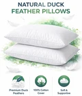 Duck Feather & Down Pillows Luxury Hotel Quality Soft Bed Pillow Pair