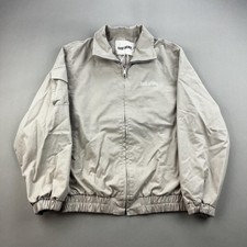 Djerf Avenue Jacket Womens Small Cream Beige Cotton On The Go Bomber Work Zip