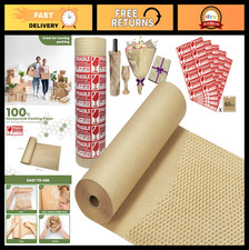 Recyclable Honeycomb Packing Paper Wrap 15"x250' - Eco-Friendly Cushioning for S