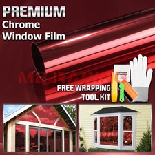 Red Chrome Window Tint One Way Mirror Film Uv Heat Reflective Home Office Diy Red Chrome Window Tint One Way Mirror Film Uv Heat Reflective Home Office Diy