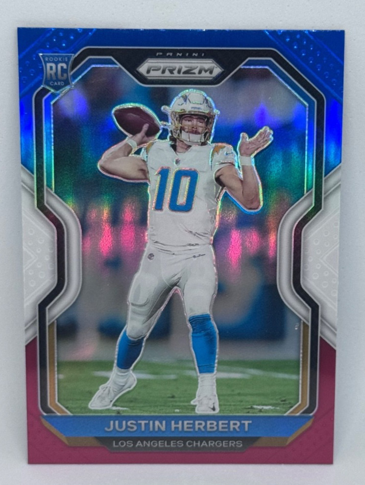 2020 Panini Prizm Red White & Blue Prizm Justin Herbert #325 Rookie RC