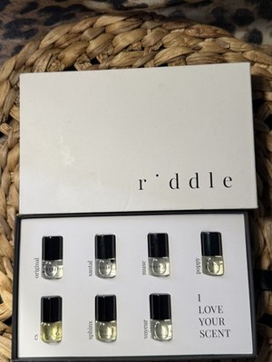 Riddle ~ Roll-On Unisex Fragrance Oil Sample Set ~ 7 x 1mL (.035 fl oz) ~ NIB!