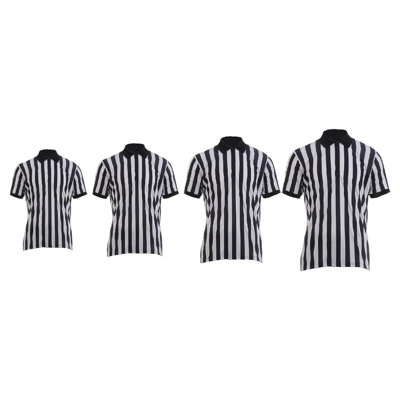 Mens Striped Referee Shirt Casual Short Sleeve for Travel Gift Party Work Tennis