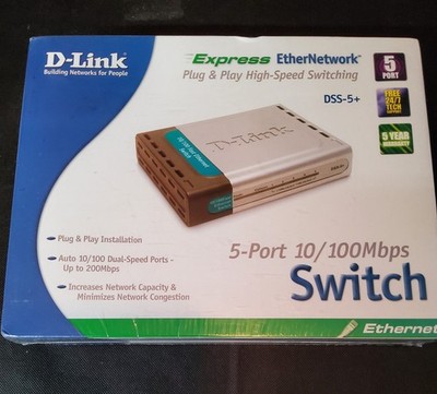 New Sealed D-Link DSS-5+ Plug & Play Switching 5 Port 10/100MBPS EtherNetwork