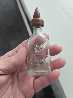 Amsco Doll E Toys Glass Baby Bottle Nipple 3.5'' HD 1637 Vintage