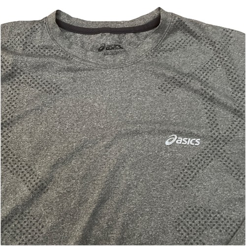 Camiseta Asics Para Hombres Manga Larga Poliéster Rendimiento Capa Base Top Gris Pequeña - Imagen 3 de 5